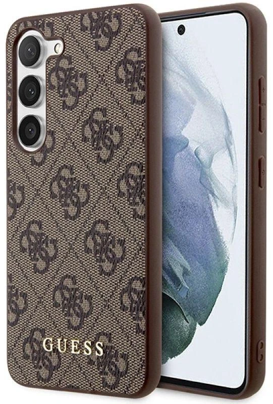 Guess GUHCS23SG4GFBR S23 S911 rudos spalvos kietas dėklas 4G Metal Gold Logo