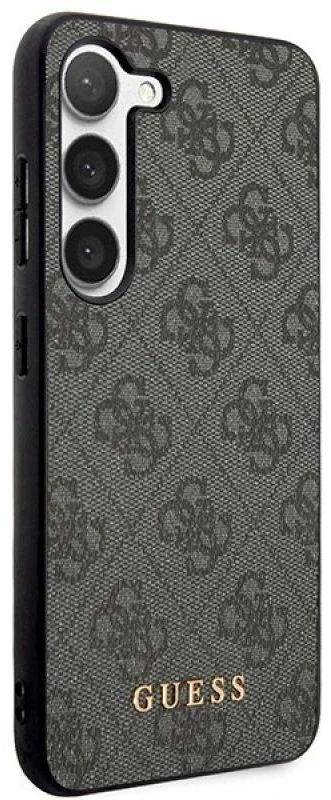 Samsung Galaxy S23 Guess dėklas 4G Metal Gold Logo (GUHCS23SG4GFGR) pilkos spalvos