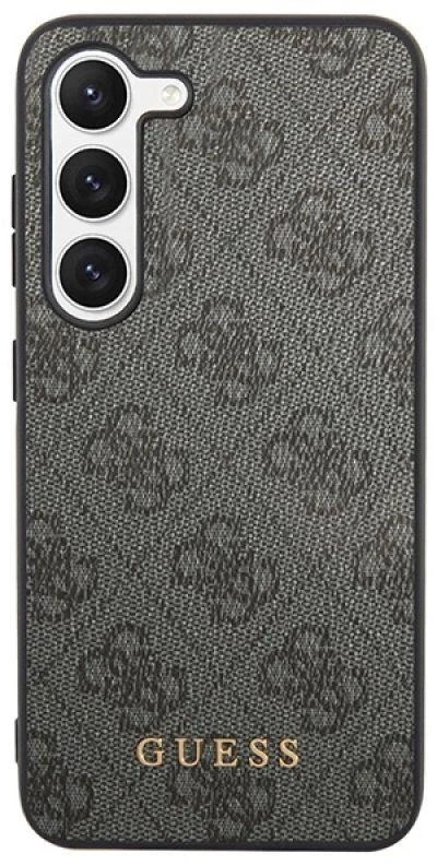 Samsung Galaxy S23 Guess dėklas 4G Metal Gold Logo (GUHCS23SG4GFGR) pilkos spalvos