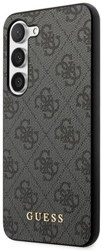 Samsung Galaxy S23 Guess dėklas 4G Metal Gold Logo (GUHCS23SG4GFGR) pilkos spalvos
