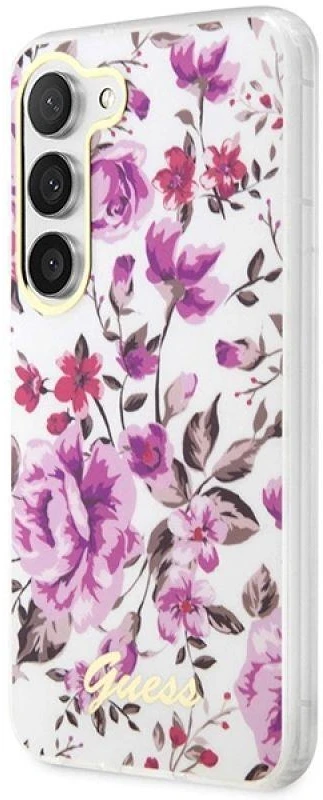 Guess GUHCS23SHCFWST S23 S911 baltos spalvos kietas dėklas Flower Collection