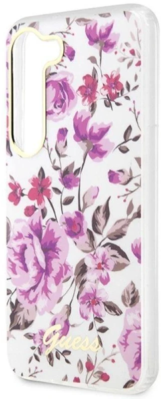 Guess GUHCS23SHCFWST S23 S911 baltos spalvos kietas dėklas Flower Collection