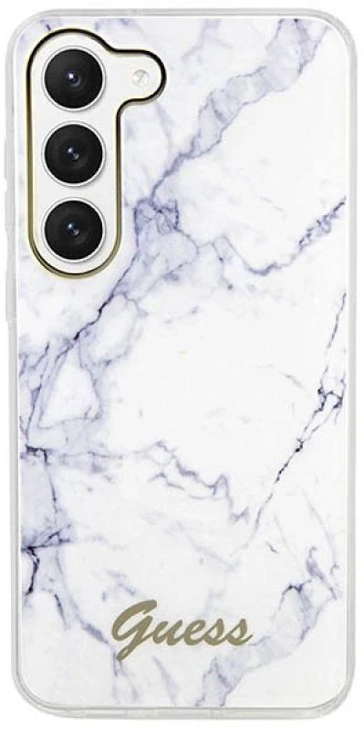 Guess GUHCS23SPCUMAH S23 S911 baltos spalvos kietas dėklas Marble