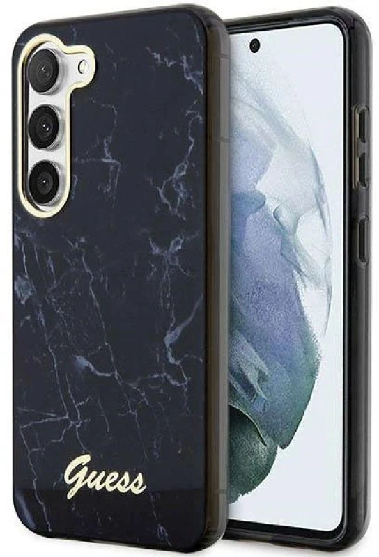Guess GUHCS23SPCUMAK S23 S911 juodos spalvos kietas dėklas Marble