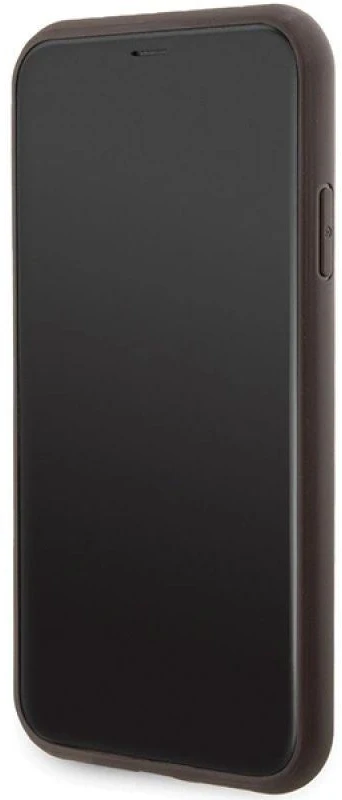 Dėklas GUESS GUHMN61G4GFRW IPHONE 11 6.1 " / XR BROWN / BROWN HARDCASE 4G COLLECTION LEATHER METAL LOGO MAGSAFE