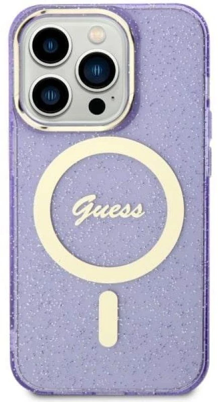 Apple iPhone 11 Guess dėklas Glitter Gold MagSafe (GUHMN61HCMCGU) violetinės spalvos