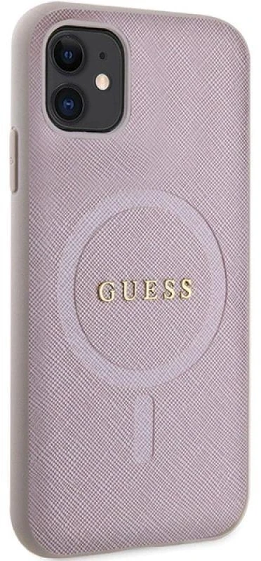 Dėklas GUESS GUHMN61PSAHMCP IPHONE 11 / XR 6.1 "Rožinis / Rožinis HARDCASE SAFFIANO MAGSAFE