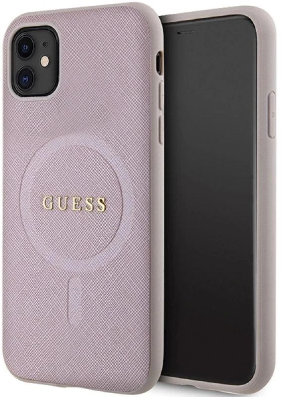 Dėklas GUESS GUHMN61PSAHMCP IPHONE 11 / XR 6.1 "Rožinis / Rožinis HARDCASE SAFFIANO MAGSAFE