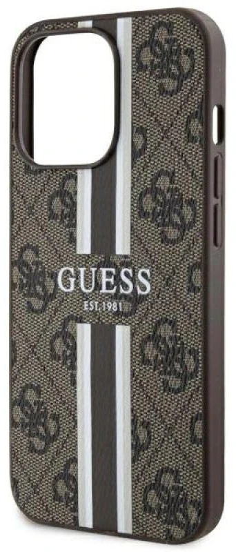 Guess GUHMP13LP4RPSW Apple iPhone 13 Pro / 13 6.1″ rudos spalvos kietas dėklas 4G Printed Stripes MagSafe