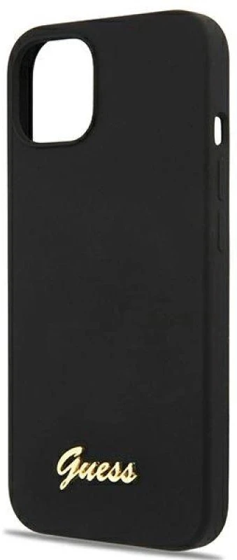 Dėklas GUESS Hardcase Script Gold Logo Back Cover, Apple, iPhone 13, Juodas, 6.1 "