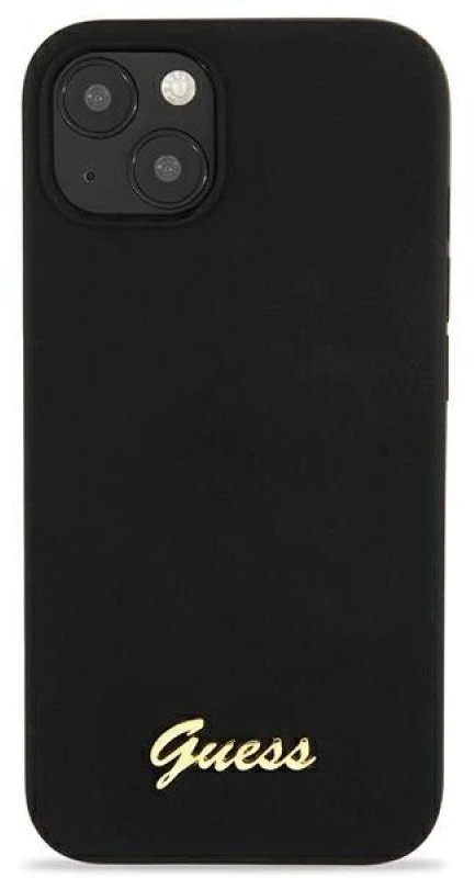 Dėklas GUESS Hardcase Script Gold Logo Back Cover, Apple, iPhone 13, Juodas, 6.1 "