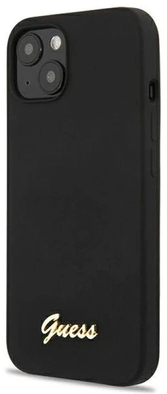 Dėklas GUESS Hardcase Script Gold Logo Back Cover, Apple, iPhone 13, Juodas, 6.1 "