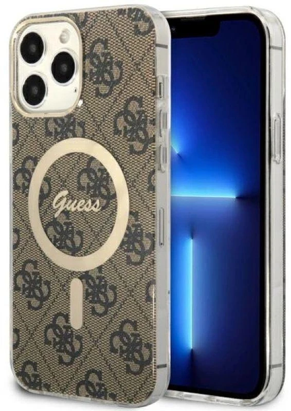 Guess GUHMP13XH4STW Apple iPhone 13 Pro Max 6.7″ rudos spalvos kietas dėklas 4G MagSafe