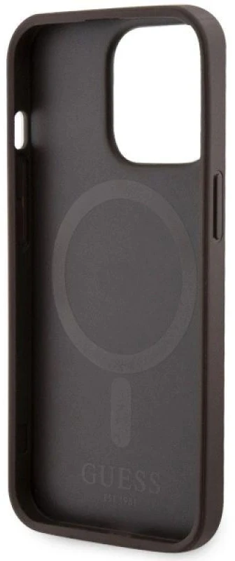 Guess GUHMP13XP4RPSW Apple iPhone 13 Pro Max 6.7″ rudos spalvos kietas dėklas 4G Printed Stripes MagSafe