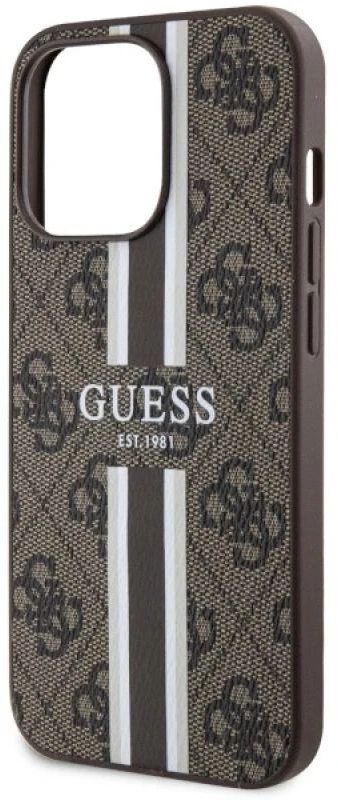 Guess GUHMP13XP4RPSW Apple iPhone 13 Pro Max 6.7″ rudos spalvos kietas dėklas 4G Printed Stripes MagSafe