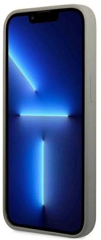 Guess GUHMP13XSPLG Apple iPhone 13 Pro Max 6,7″ pilkas kietas dėklas Silicone Logo Plate MagSafe