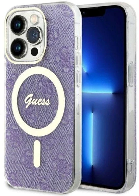 Dėklas GUESS GUHMP14LH4STU IPHONE 14 PRO 6.1 "PURPLE/PURPLE HARDCASE 4G MAGSAFE