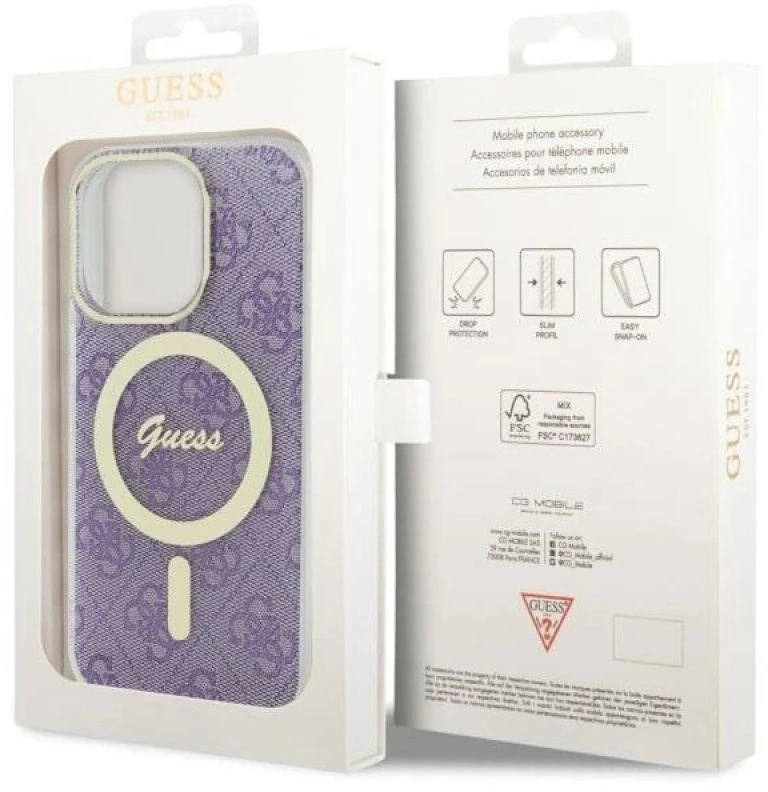 Dėklas GUESS GUHMP14LH4STU IPHONE 14 PRO 6.1 "PURPLE/PURPLE HARDCASE 4G MAGSAFE