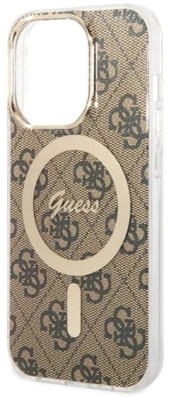 Guess GUHMP14LH4STW Apple iPhone 14 Pro 6.1″ rudos spalvos kietas dėklas 4G MagSafe