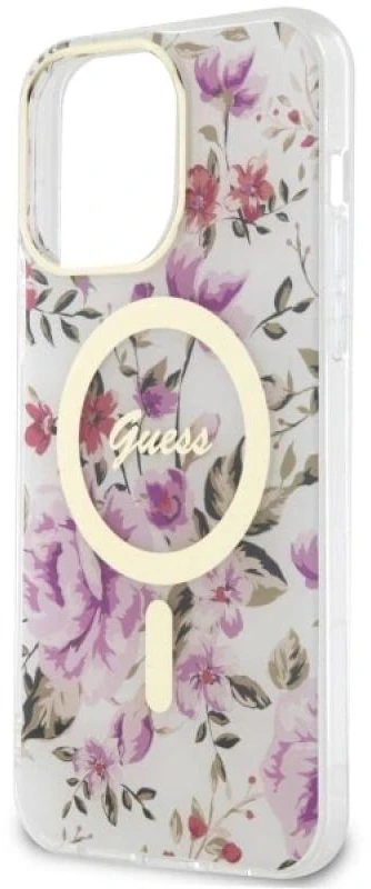 Guess GUHMP14LHCFWST Apple iPhone 14 Pro 6.1″ skaidrus kietas dėklas Flower MagSafe
