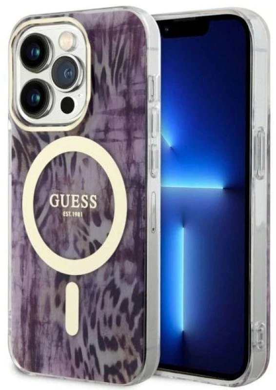 Dėklas GUESS GUHMP14LHLEOPWP IPHONE 14 PRO 6.1 "Rožinis/Rožinis HARDCASE LEOPARD MAGSAFE