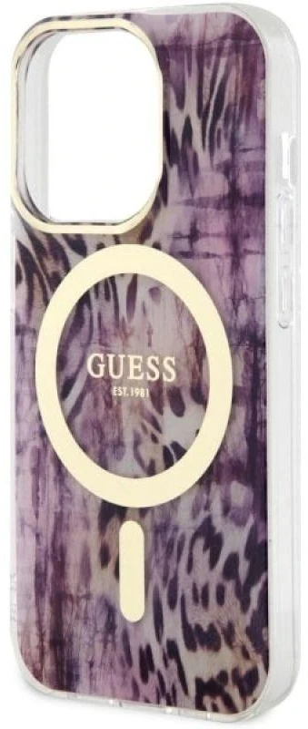 Dėklas GUESS GUHMP14LHLEOPWP IPHONE 14 PRO 6.1 "Rožinis/Rožinis HARDCASE LEOPARD MAGSAFE