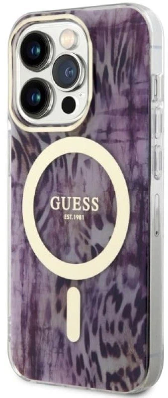 Dėklas GUESS GUHMP14LHLEOPWP IPHONE 14 PRO 6.1 "Rožinis/Rožinis HARDCASE LEOPARD MAGSAFE