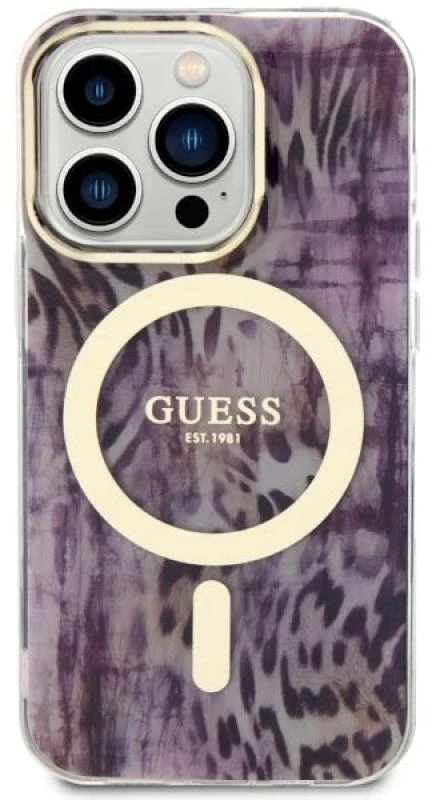 Dėklas GUESS GUHMP14LHLEOPWP IPHONE 14 PRO 6.1 "Rožinis/Rožinis HARDCASE LEOPARD MAGSAFE