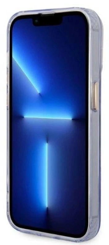Guess dėklas iPhone 14 Pro 6,1 GUHMP14LHTCMU violetinė HC Magsafe Gold Outline Translucent