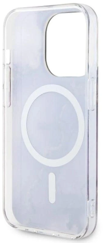 Guess GUHMP14LHTMRSU Apple iPhone 14 Pro 6.1″ violetinės spalvos kietas dėklas Golden Marble MagSafe