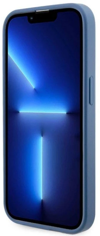 Guess telefono dėklas iPhone 14 Pro 6,1 GUHMP14LP4RPSB mėlynas hardtelefono dėklas Magsafe 4G Printed Stripes