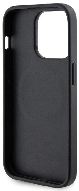 Guess GUHMP14LPSAHMCK Apple iPhone 14 Pro 6.1″ juodos spalvos kietas dėklas Saffiano MagSafe