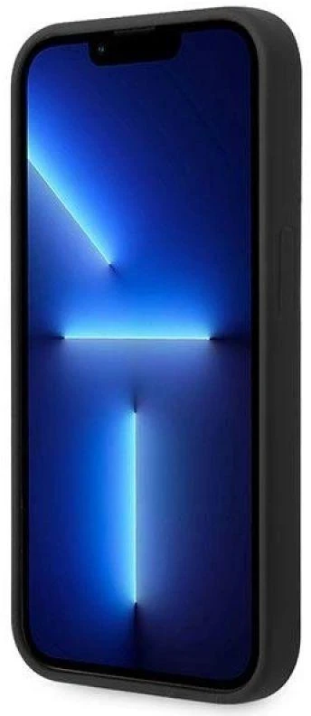 Guess GUHMP14LSBPLK Apple iPhone 14 Pro 6,1″ juodos spalvos kietas dėklas Silicone Logo Plate MagSafe