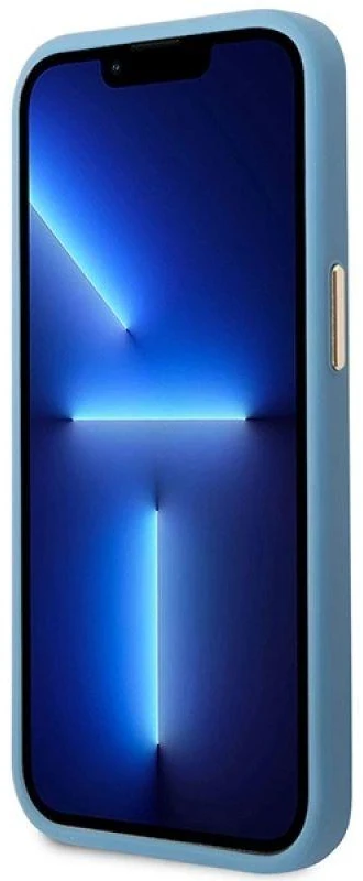 Apple iPhone 14 Pro Guess Dėklas 4G Logo Plate MagSafe mėlynos spalvos