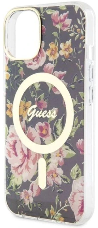 Dėklas GUESS GUHMP14MHCFWSK IPHONE 14 PLUS / 15 PLUS 6.7 "Juodas / Juodas HARDCASE FLOWER MAGSAFE