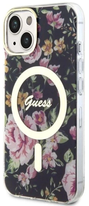 Dėklas GUESS GUHMP14MHCFWSK IPHONE 14 PLUS / 15 PLUS 6.7 "Juodas / Juodas HARDCASE FLOWER MAGSAFE
