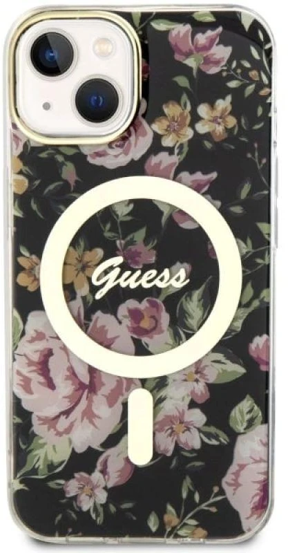 Dėklas GUESS GUHMP14MHCFWSK IPHONE 14 PLUS / 15 PLUS 6.7 "Juodas / Juodas HARDCASE FLOWER MAGSAFE