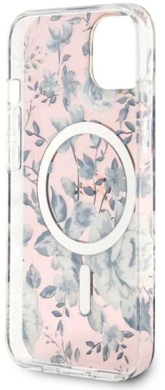 Dėklas GUESS GUHMP14MHCFWSP IPHONE 14 PLUS / / 15 PLUS 6.7 "Rožinis / Rožinis HARDCASE FLOWER MAGSAFE