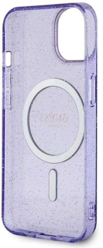 Dėklas GUESS GUHMP14MHCGUG IPHONE 14 PLUS / 15 PLUS 6.7 "PURPLE / PURPLE HARDCASE GLITTER GOLD MAGSAFE