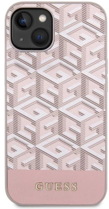 Dėklas GUESS GUHMP14MHGCFSEP IPHONE 14 PLUS / 15 PLUS 6.7 "Rožinis / Rožinis HARD CASE GCUBE STRIPES MAGSAFE
