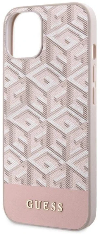 Dėklas GUESS GUHMP14MHGCFSEP IPHONE 14 PLUS / 15 PLUS 6.7 "Rožinis / Rožinis HARD CASE GCUBE STRIPES MAGSAFE