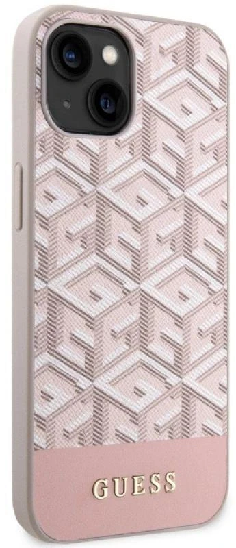 Dėklas GUESS GUHMP14MHGCFSEP IPHONE 14 PLUS / 15 PLUS 6.7 "Rožinis / Rožinis HARD CASE GCUBE STRIPES MAGSAFE