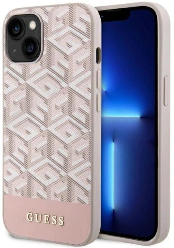 Dėklas GUESS GUHMP14MHGCFSEP IPHONE 14 PLUS / 15 PLUS 6.7 "Rožinis / Rožinis HARD CASE GCUBE STRIPES MAGSAFE