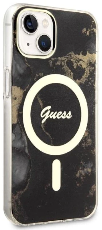Dėklas GUESS GUHMP14MHTMRSK IPHONE 14 PLUS / 15 PLUS 6.7 "Juodas / Juodas HARDCASE GOLDEN MARBLE MAGSAFE