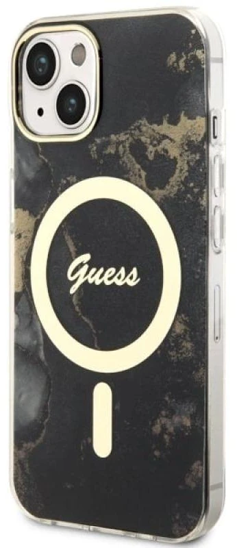 Dėklas GUESS GUHMP14MHTMRSK IPHONE 14 PLUS / 15 PLUS 6.7 "Juodas / Juodas HARDCASE GOLDEN MARBLE MAGSAFE