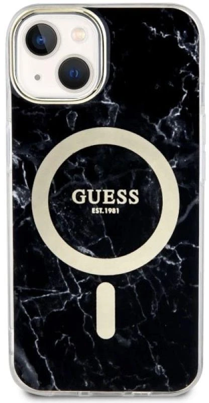 Dėklas GUESS GUHMP14MPCUMAK IPHONE 14 PLUS / 15 PLUS 6.7 "Juodas / Juodas HARDCASE MARBLE MAGSAFE