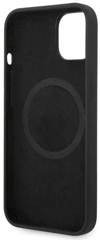 Dėklas GUESS GUHMP14MSBPLK IPHONE 14 PLUS / 15 PLUS 6.7 "Juodas / Juodas HARD CASE SILICONE PLATE MAGSAFE LOGO