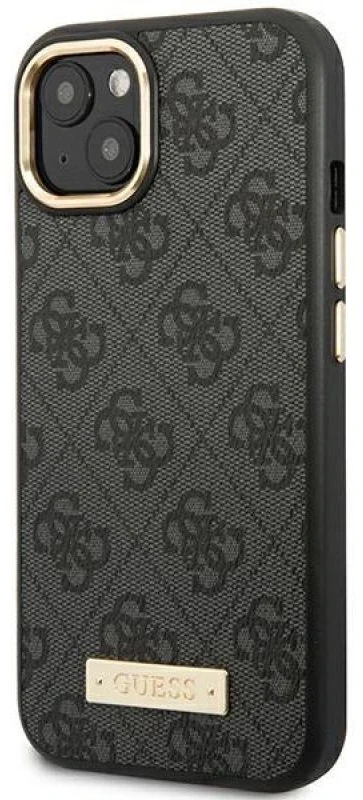 Guess GUHMP14MU4GPRK Apple iPhone 14 Plus / 15 Plus 6.7″ juodos spalvos kietas dėklas 4G Logo Plate MagSafe
