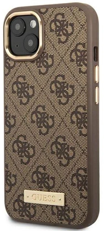 Dėklas GUESS GUHMP14MU4GPRW IPHONE 14 PLUS / 15 PLUS 6.7 "BROWN / BROWN HARD CASE 4G PLATE MAGSAFE LOGO