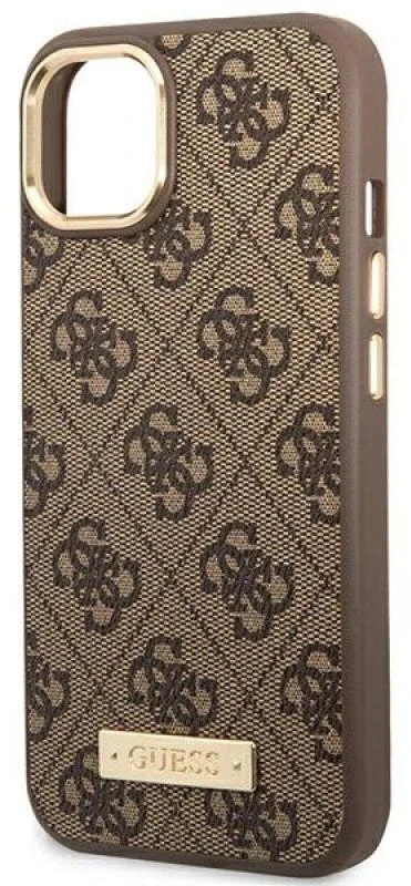 Dėklas GUESS GUHMP14MU4GPRW IPHONE 14 PLUS / 15 PLUS 6.7 "BROWN / BROWN HARD CASE 4G PLATE MAGSAFE LOGO